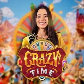 Crazy Time logo by Evolution at Robocat Casino