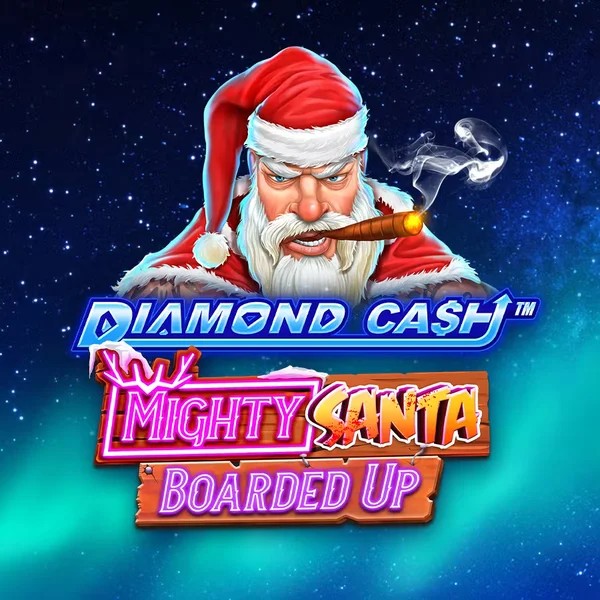 Diamond Cash Mighty Santa Boarded Up logo by Greentube at Robocat Casino