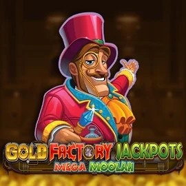 Play the Gold Factory Jackpots Mega Moolah slot by Aurum Signature Studios on Robocat Casino