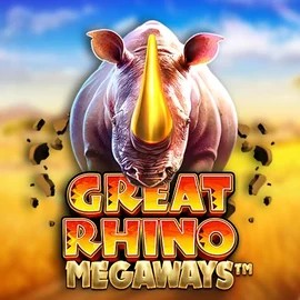 Great Rhino Megaways online game logo by Pragmatic Play on robocatcasino.co.com